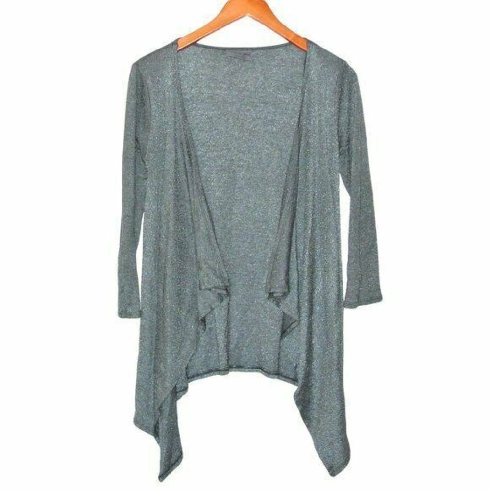 Michael Stars Draped Cardigan Shimmer Gray One sz